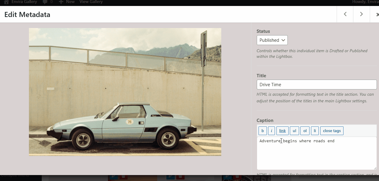 Add Links in Caption