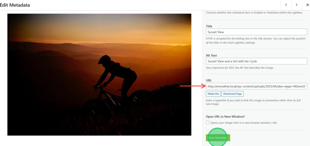 Add Image URL and Save Changes