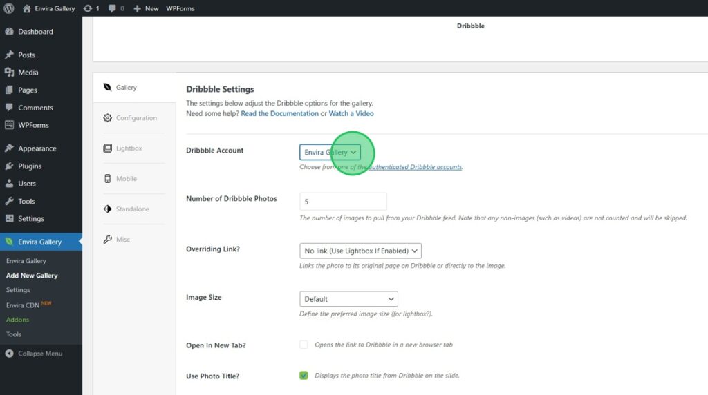 Customize your gallery