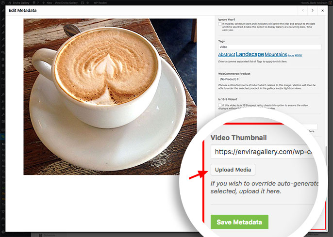 Update the video poster image with Envira Videos Addon