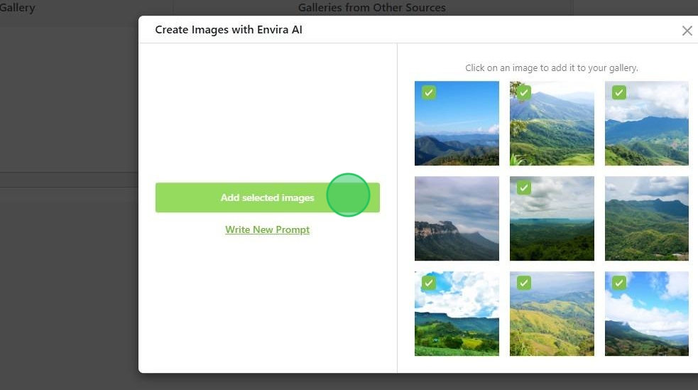 add selected images to gallery
