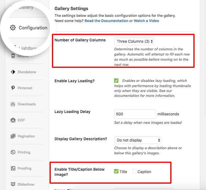 Set up your gallery to to display the title over the gallery image