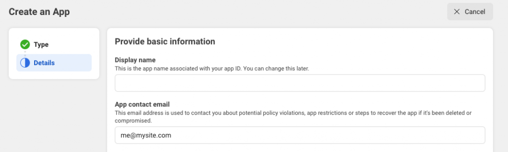 Enter a display name and click Create App ID